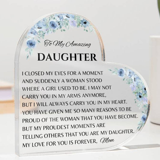 Daughter Acrylic Plaque Heart Personalized