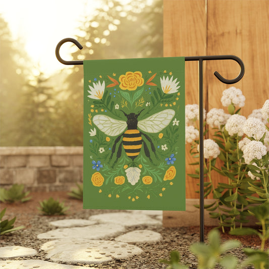 Honey Bee Garden House Flag Banner