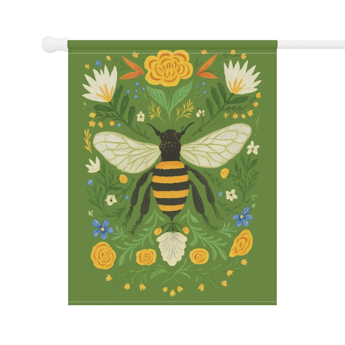 Honey Bee Garden House Flag Banner