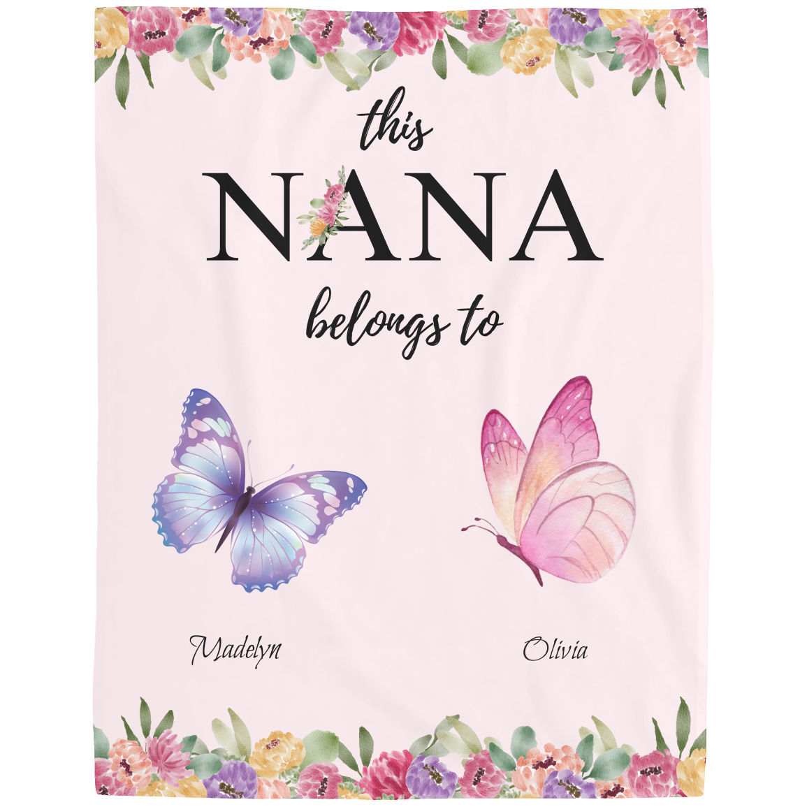 Nana_Butterfly_Feece Blanket_Kidsnames_