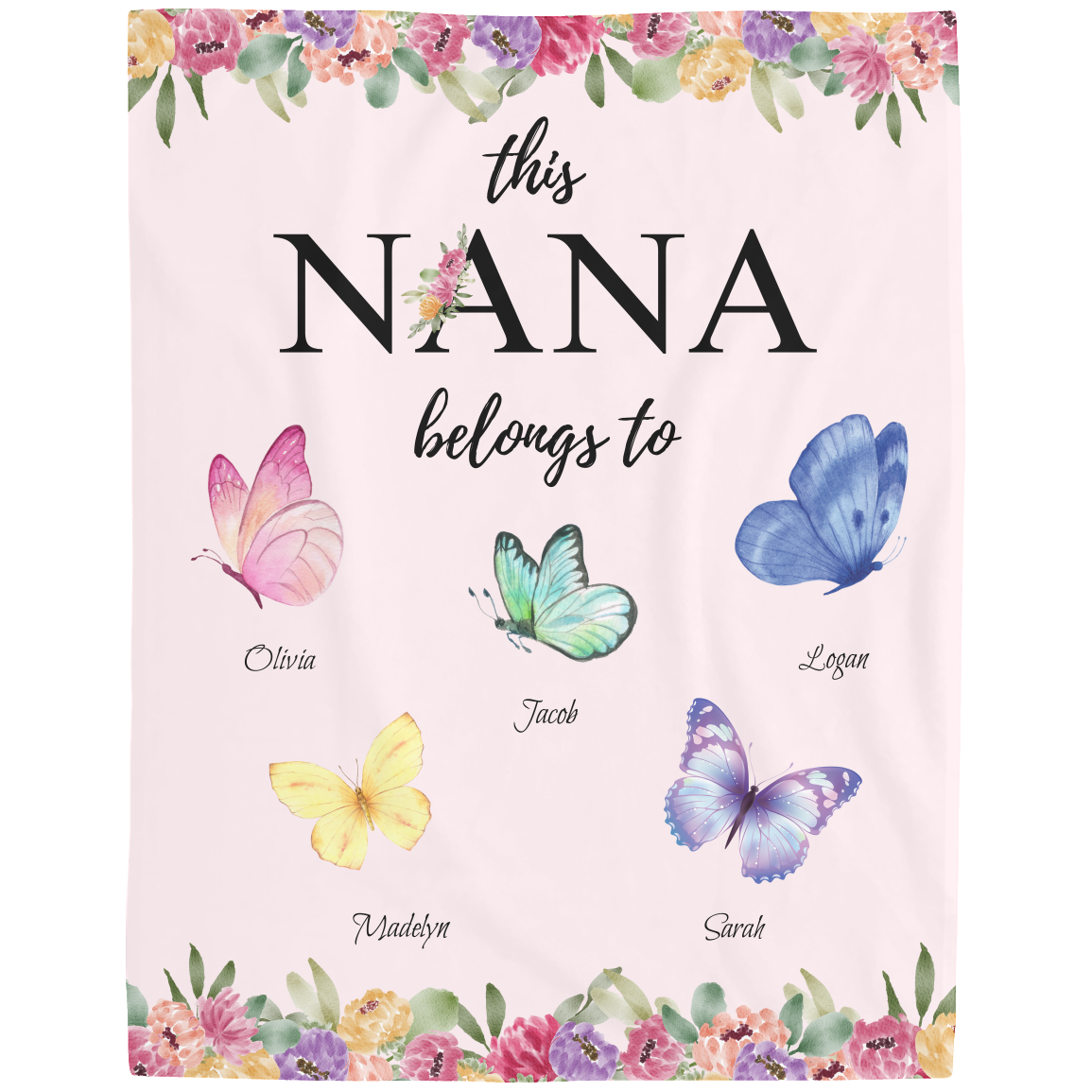Nana_Butterfly_Feece Blanket_Kidsnames_