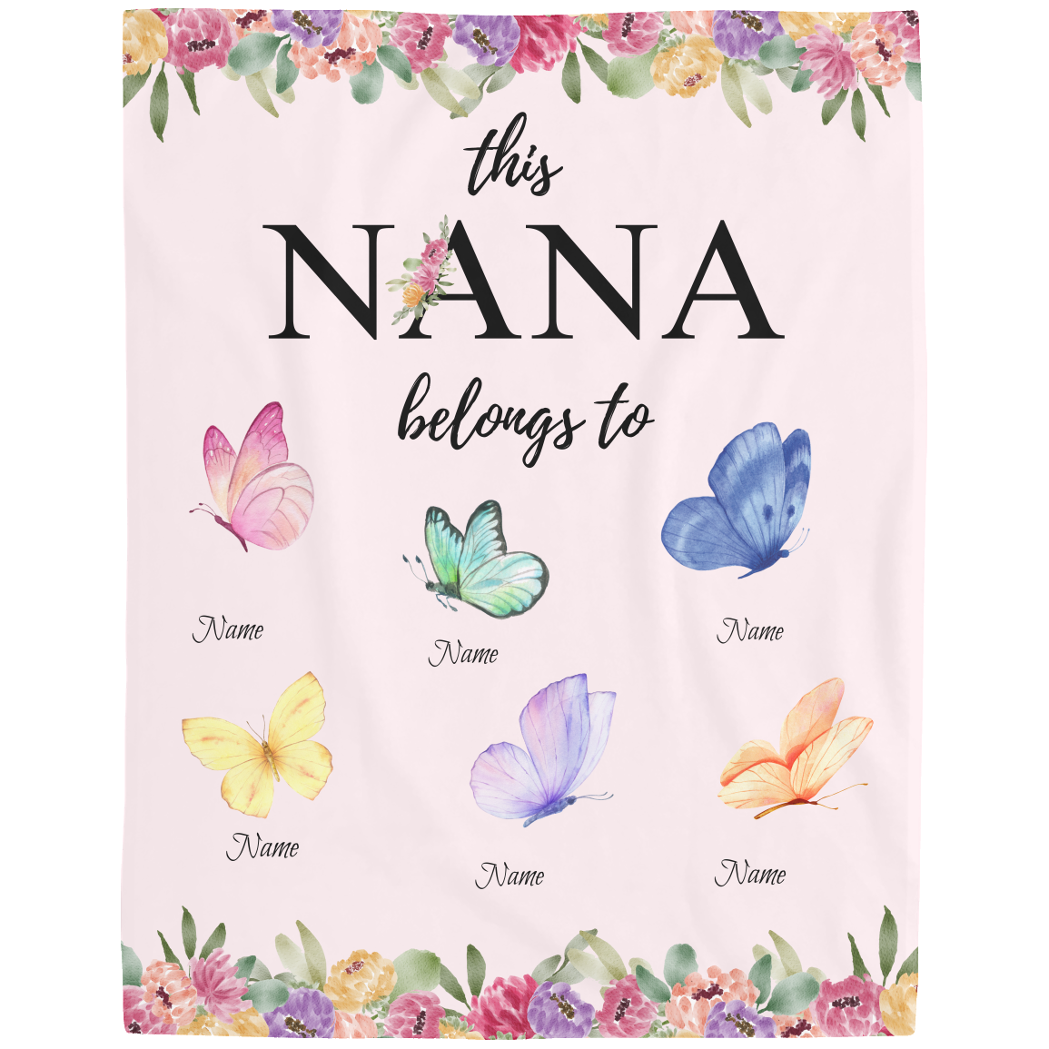 Nana_Butterfly_Feece Blanket_Kidsnames_