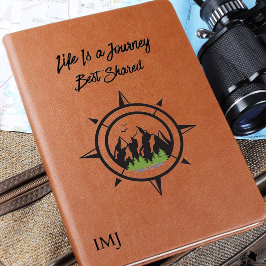 Personalized Life Is a Journey Leather Journal