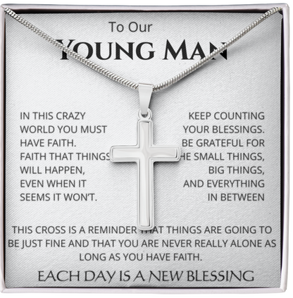 Personalized To Our Blessing Cross Necklace