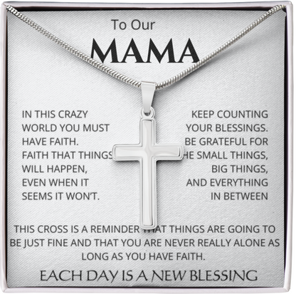 Personalized To Our Blessing Cross Necklace