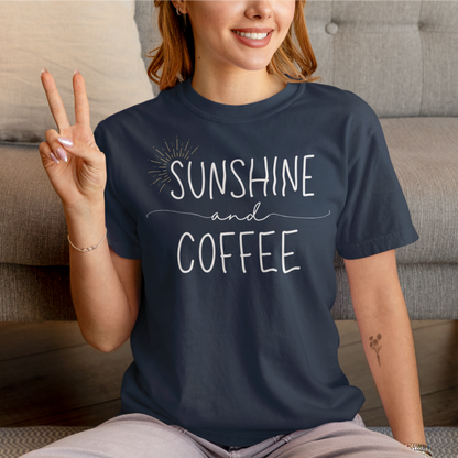 Sunshine and Coffee Comfort Colors Tshirt