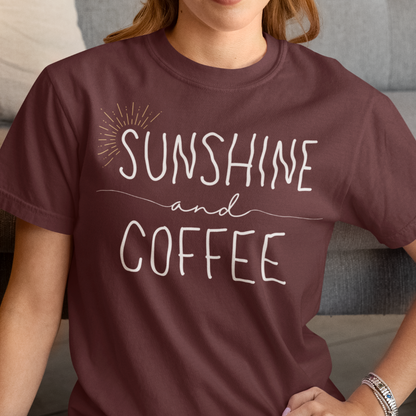 Sunshine and Coffee Comfort Colors Tshirt