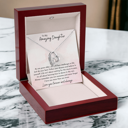 To My Amazing Daughter Pink | Forever Love Necklace