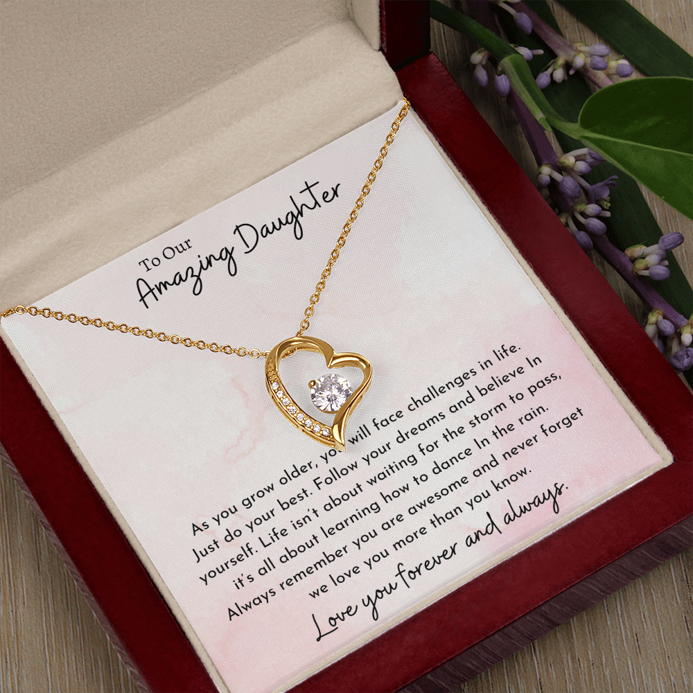 To Our Amazing Daughter Pink | Forever Love Necklace