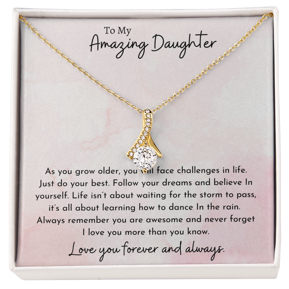 To My Amazing Daughter Pink | Alluring Beauty Necklace