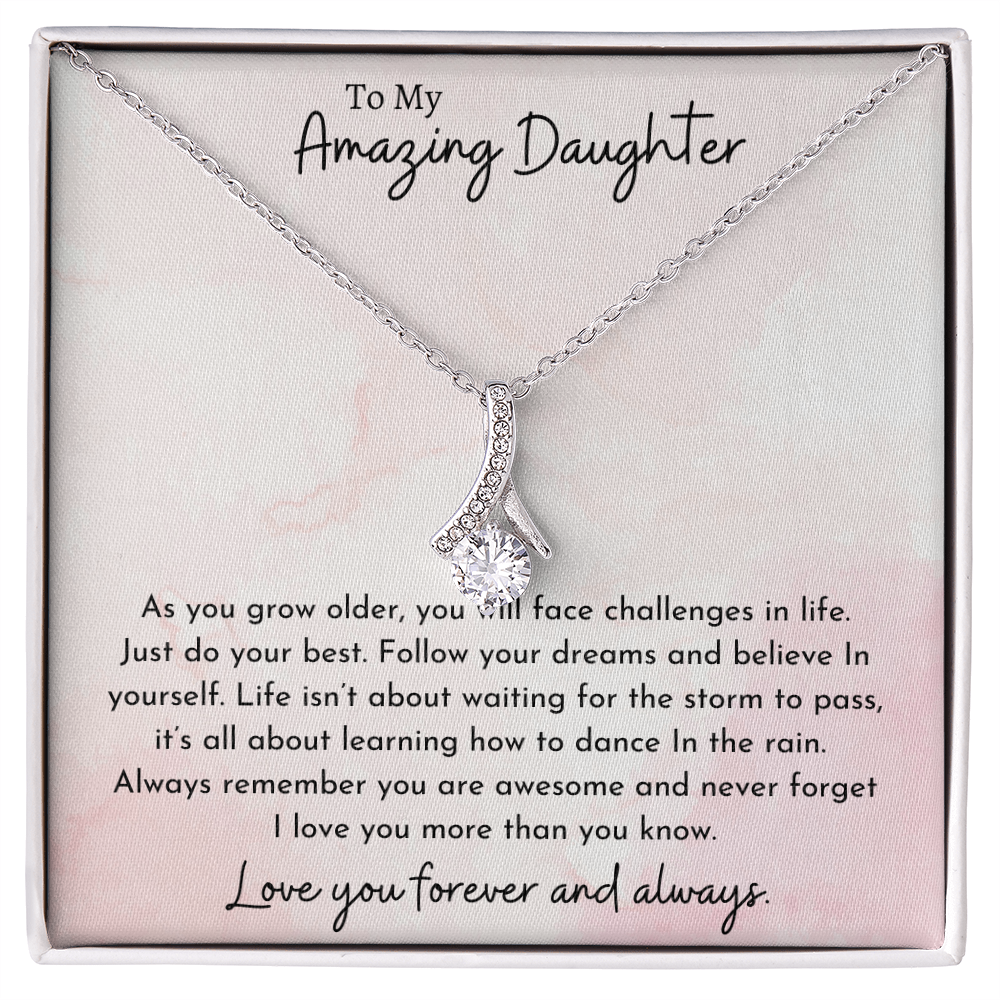 To My Amazing Daughter Pink | Alluring Beauty Necklace