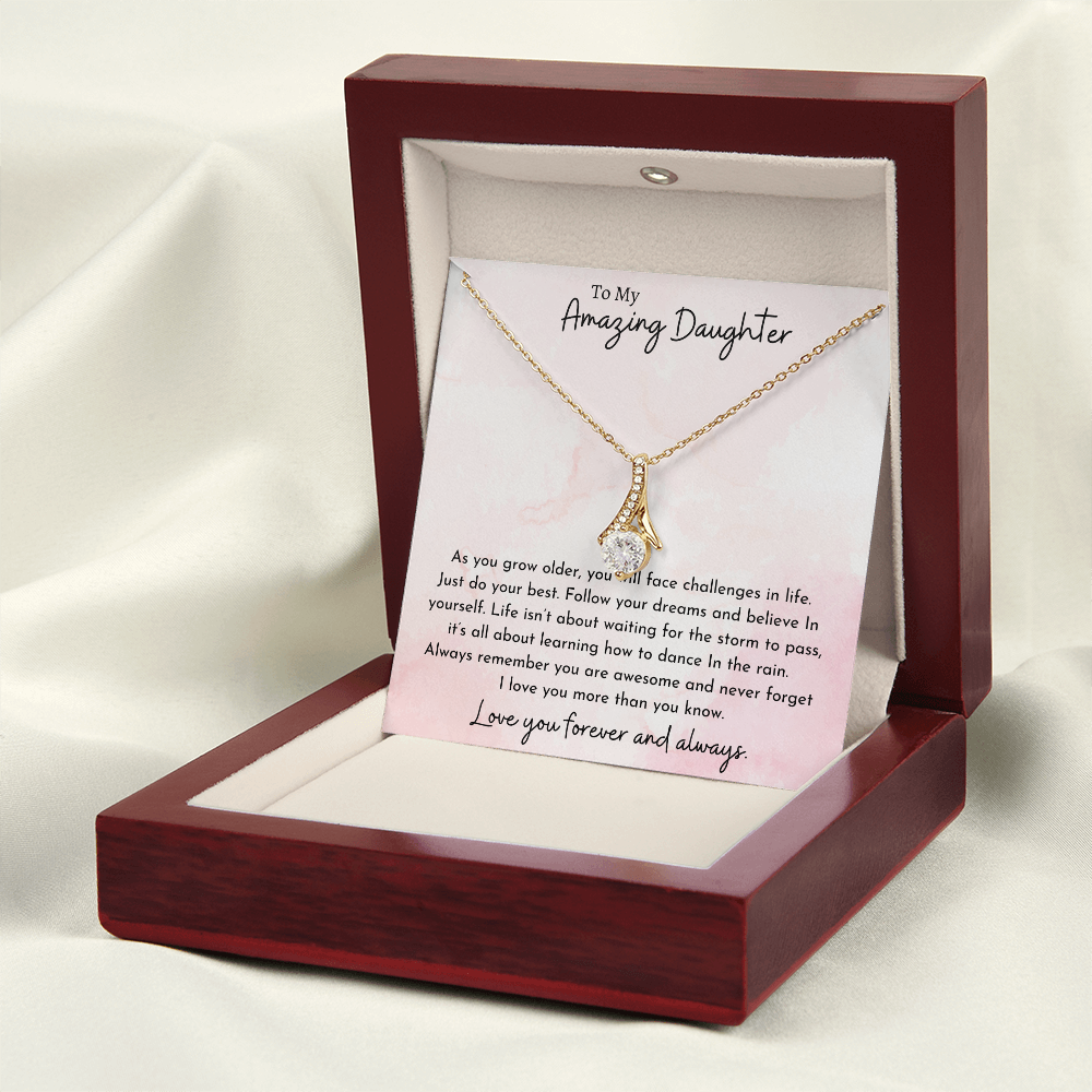 To My Amazing Daughter Pink | Alluring Beauty Necklace