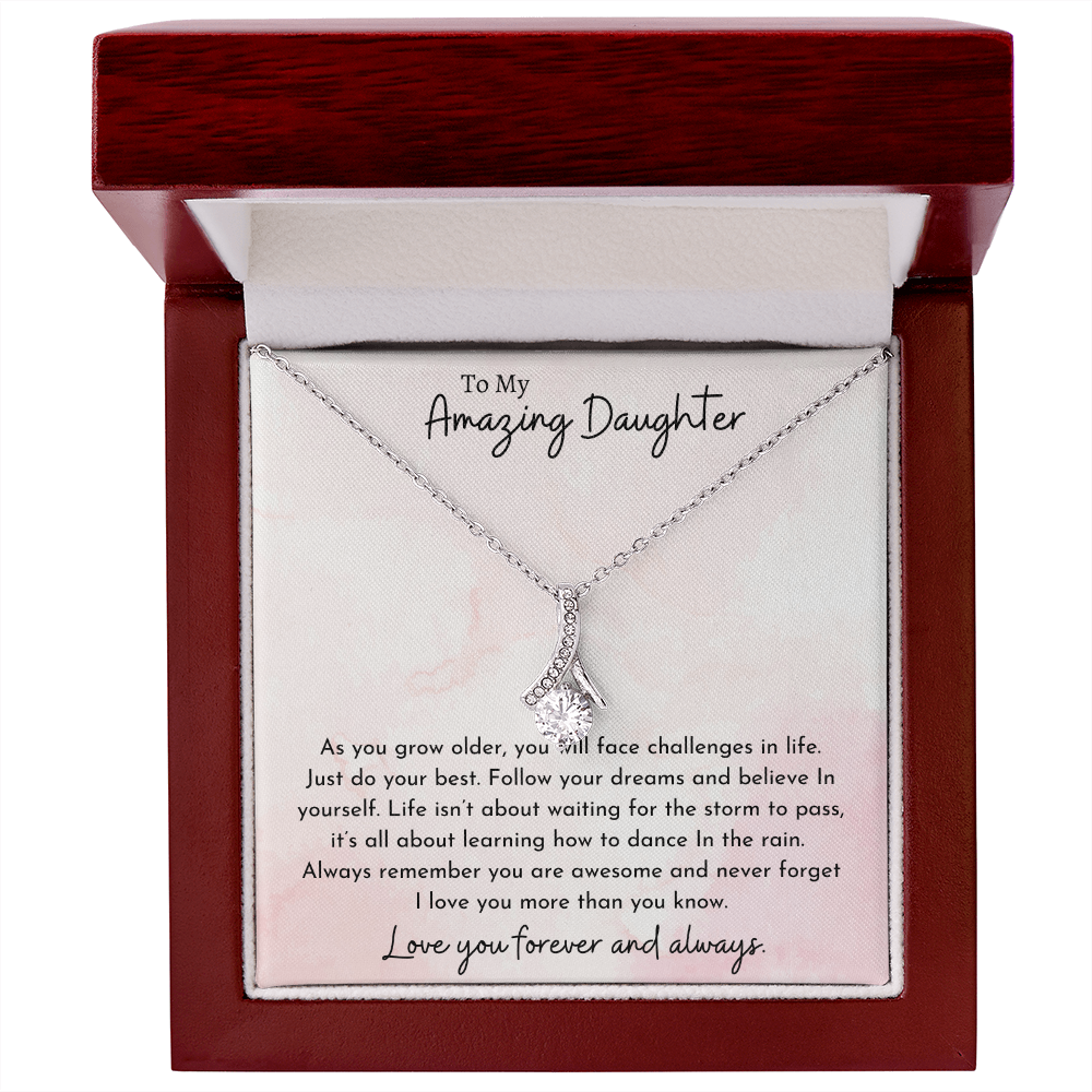 To My Amazing Daughter Pink | Alluring Beauty Necklace