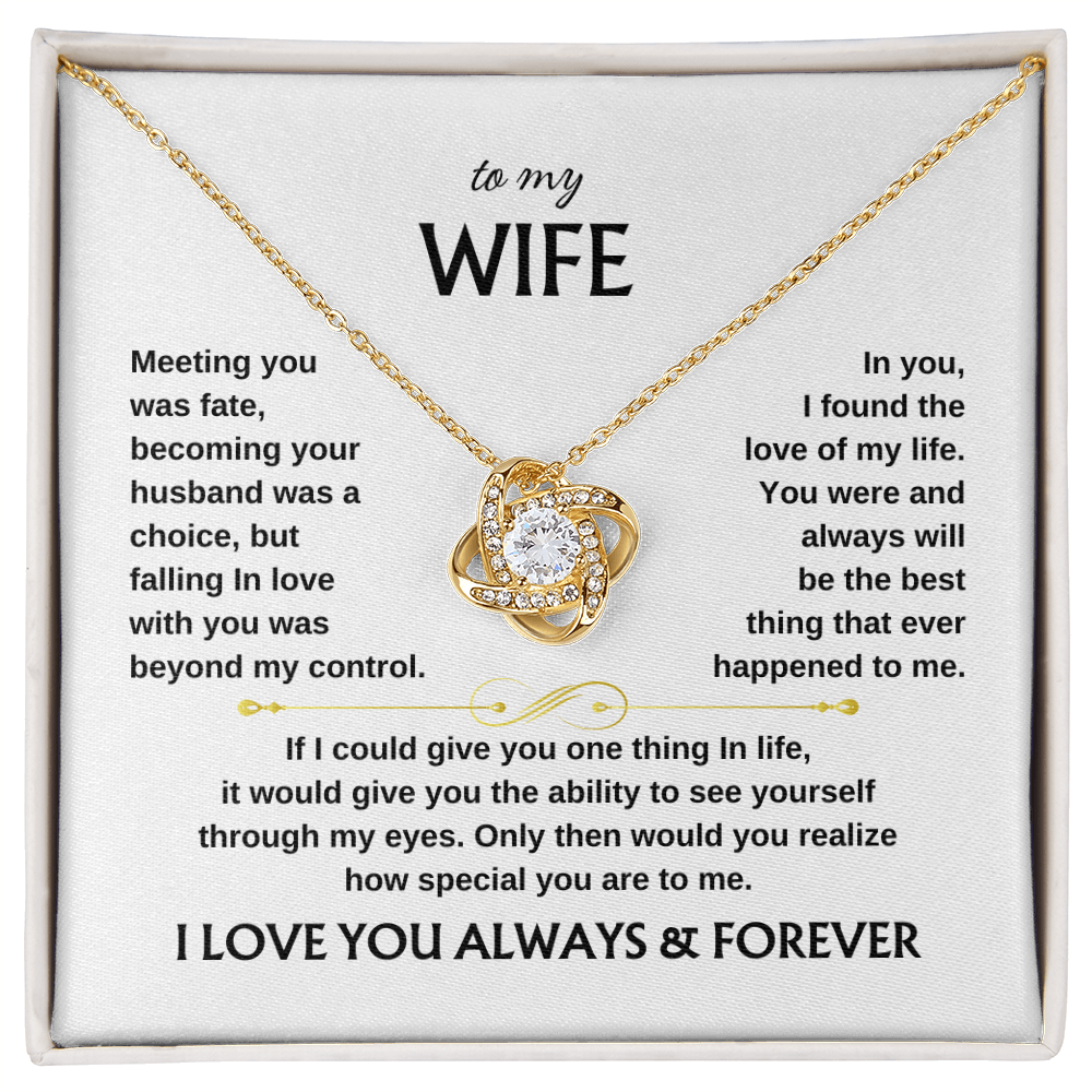 To My Wife Scroll | Love Knot Necklace