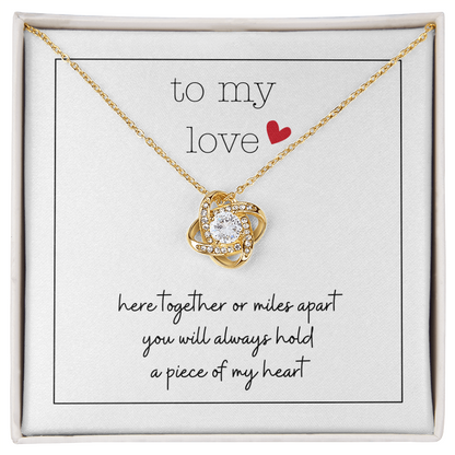 To My Love Tiny Heart | Love Knot Necklace