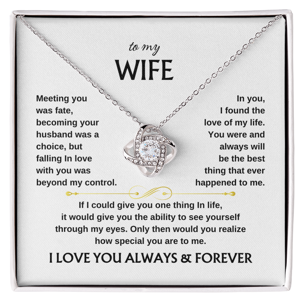 To My Wife Scroll | Love Knot Necklace