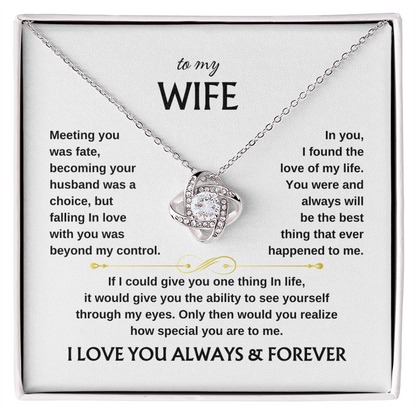 To My Wife Scroll | Love Knot Necklace