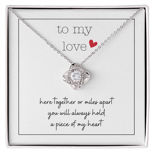 To My Love Tiny Heart | Love Knot Necklace