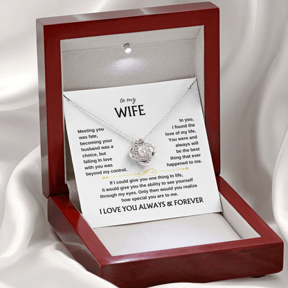 To My Wife Scroll | Love Knot Necklace