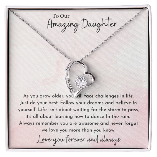 To Our Amazing Daughter Pink | Forever Love Necklace