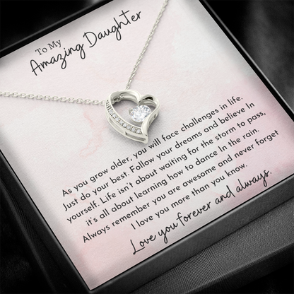 To My Amazing Daughter Pink | Forever Love Necklace