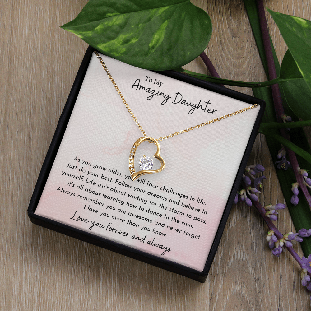 To My Amazing Daughter Pink | Forever Love Necklace