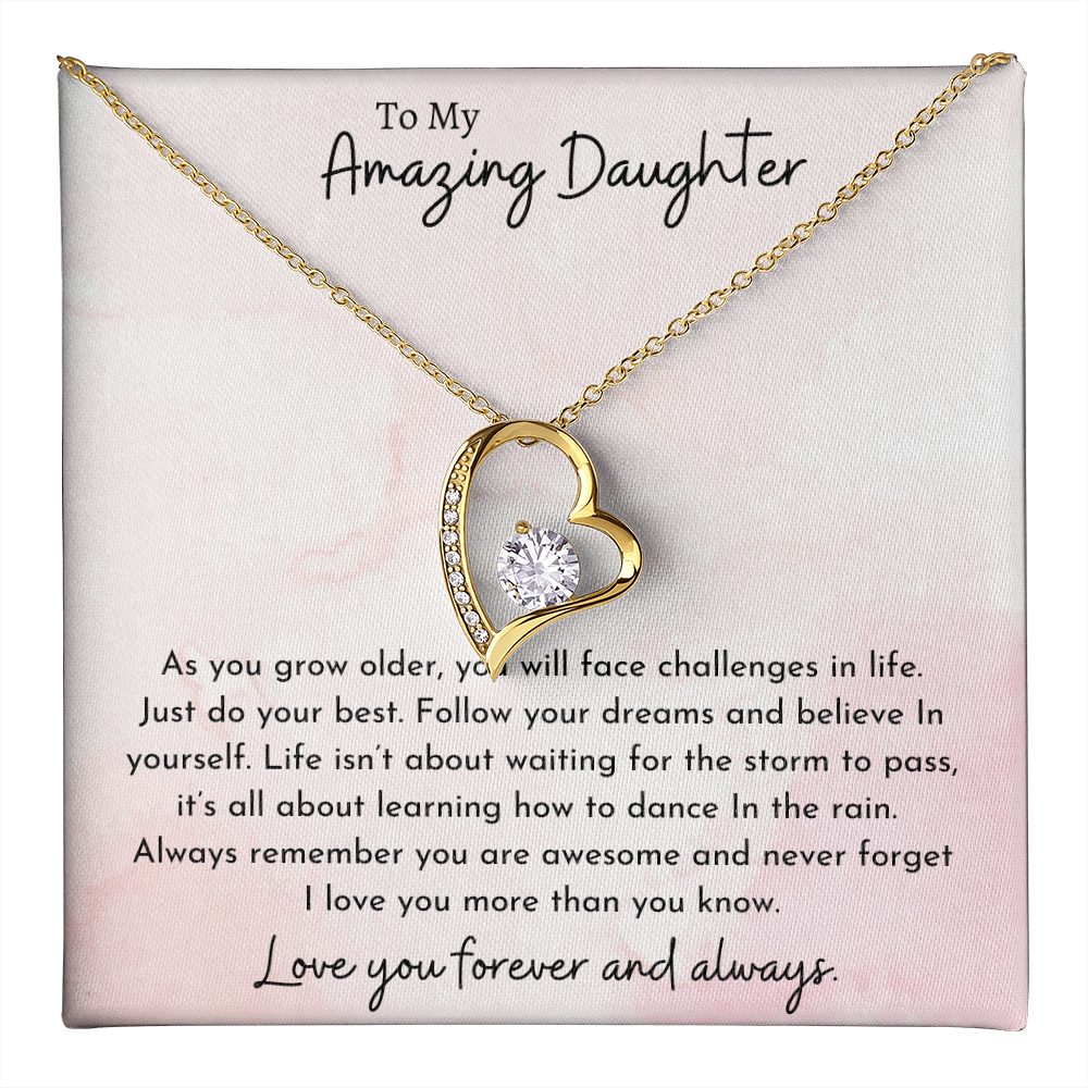 To My Amazing Daughter Pink | Forever Love Necklace
