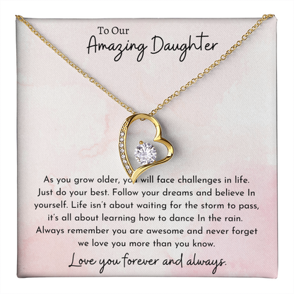 To Our Amazing Daughter Pink | Forever Love Necklace