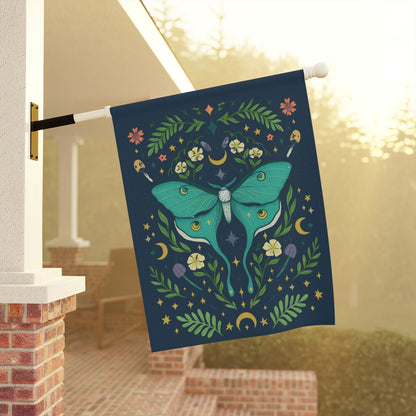 Luna Moth Garden & House Flag Banner