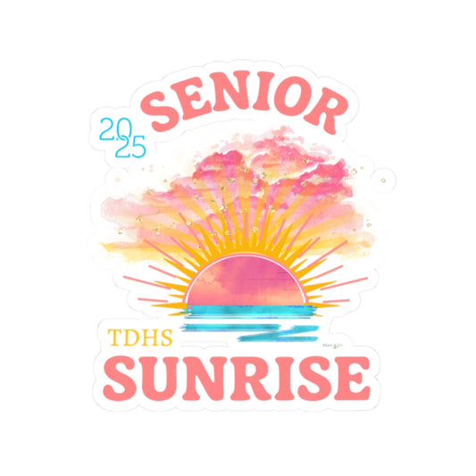 Senior Sunrise Personalized School Name Initials Vinyl Kiss-Cut Stickers