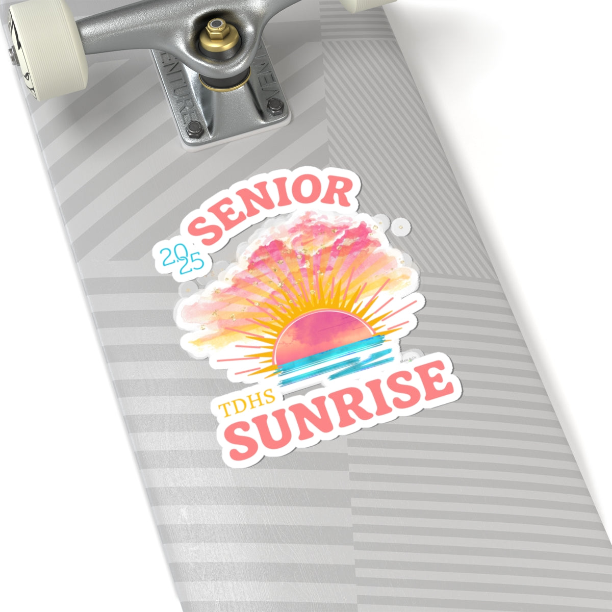 Senior Sunrise Personalized School Name Initials Vinyl Kiss-Cut Stickers